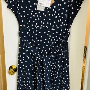 Navy with White Dress